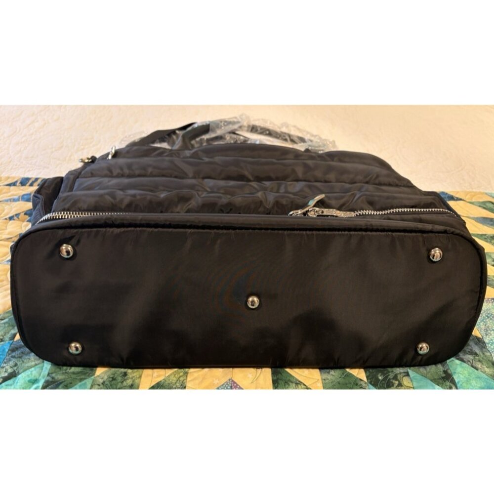 iPack Puffy Day Bag Tote Luggage Black Bag Travel Adjustable Strap & Pockets NEW - Picture 10 of 15